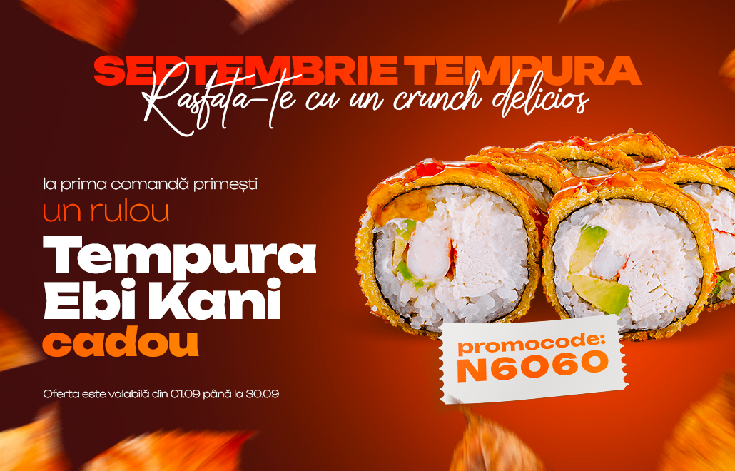 Rulou Tempura Ebi Kani cadou la prima comandă de sushi în Chișinău